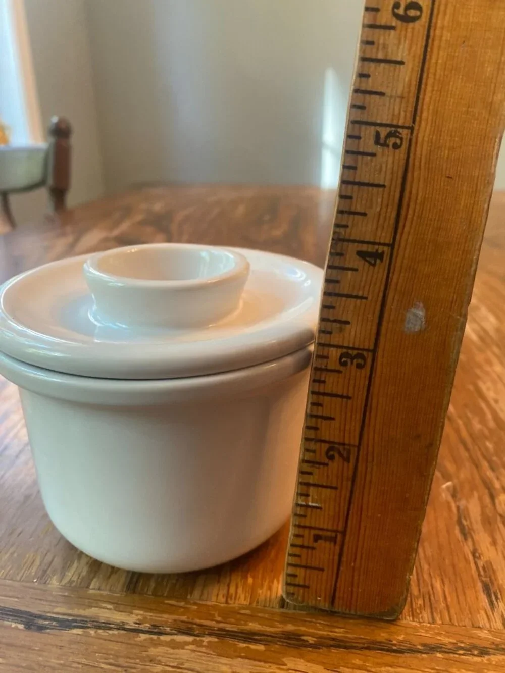 William Sonoma Ceramic Butter Jar White Butter Dish Storage Container, Counterto